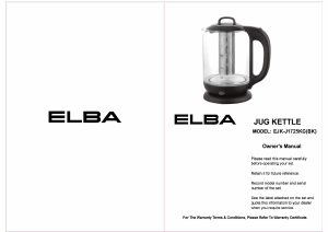 Manual Elba EJK-J1725KG(BK) Kettle