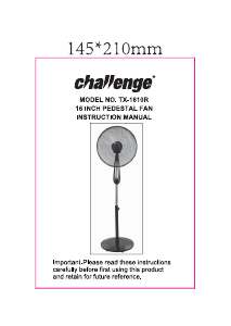 Manual Challenge TX-1610R Fan
