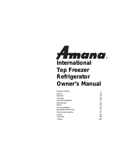 Bruksanvisning Amana TR521VW Kjøle-fryseskap