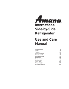 Brugsanvisning Amana SXD520TE Køle-fryseskab