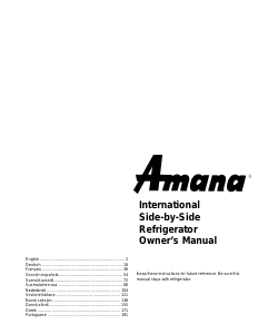 Brugsanvisning Amana SXD524VW Køle-fryseskab