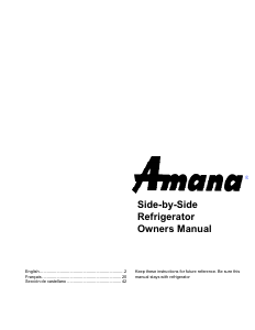Mode d’emploi Amana SXD27TL Réfrigérateur combiné