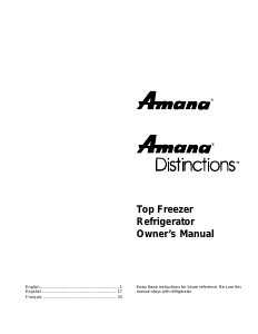 Manual de uso Amana TR18V2W Frigorífico combinado