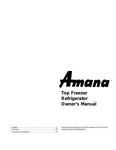Mode d’emploi Amana TRI18TE Réfrigérateur combiné