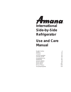 Manual de uso Amana SSD522TBW Frigorífico combinado