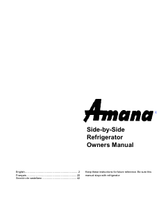 Bruksanvisning Amana SSD25SBW Kyl-frys