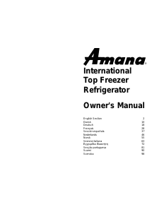 Bruksanvisning Amana TR522SW Kyl-frys
