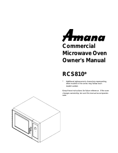Handleiding Amana RCS810LW Magnetron