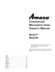 Manual de uso Amana RC519MP Microondas