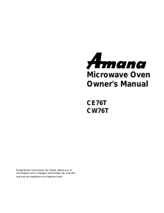 Manual Amana CE76T Microwave