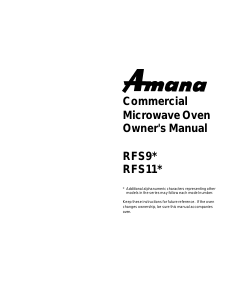 Handleiding Amana RFS11B Magnetron
