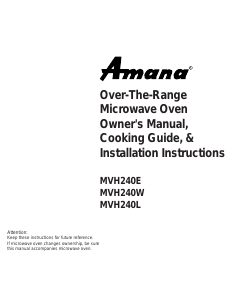 Handleiding Amana MVH240W Magnetron