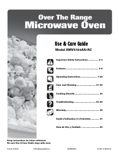 Manual Amana AMV5164ACW Microwave