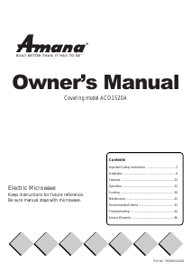Manual Amana ACO1520AW Microwave
