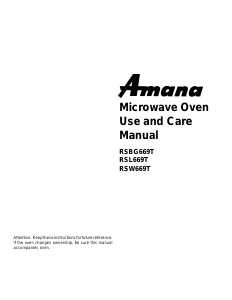 Manual Amana RSL669T Microwave