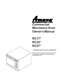 Handleiding Amana RC17SD Magnetron