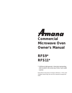 Manual de uso Amana RFS9B Microondas