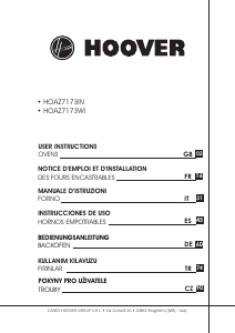 Manual de uso Hoover HOAZ7173IN WF/E Horno