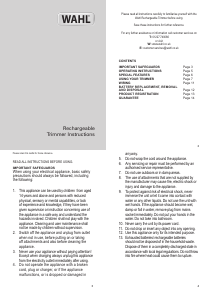 Bruksanvisning Wahl 5598-804 Skäggtrimmer