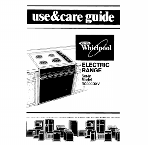 Manual Whirlpool RS600BXV2 Range