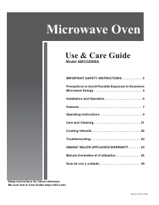 Manual Amana AMC2206BAS06 Microwave