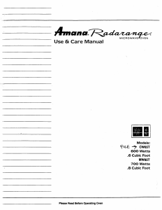 Handleiding Amana CW65T Magnetron