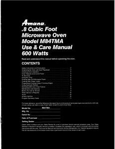 Handleiding Amana M84TMA Magnetron