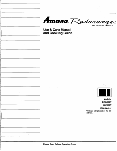 Handleiding Amana RBG622T Radarange Magnetron