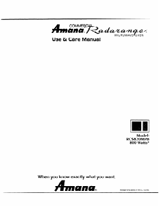 Handleiding Amana RCS820MPB Radarange Magnetron