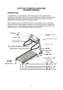 Bruksanvisning SportsArt 6200 Löpband