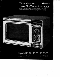 Manual Amana RR-7B Radarange Microwave