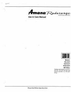 Handleiding Amana RSL459P Radarange Magnetron