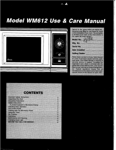 Handleiding Amana WM612 Magnetron