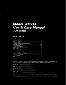 Handleiding Amana WM714 Magnetron