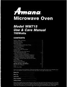 Handleiding Amana WM715 Magnetron
