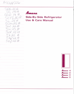 Manual Amana SX25H Fridge-Freezer