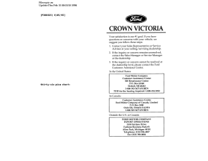 Handleiding Ford Crown Victoria (1996)