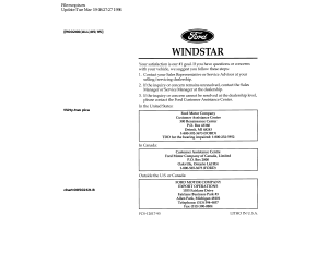 Handleiding Ford Windstar (1996)