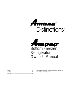 Mode d’emploi Amana DRB1802AW Réfrigérateur combiné