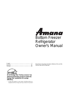 Mode d’emploi Amana BX21V1E Réfrigérateur combiné