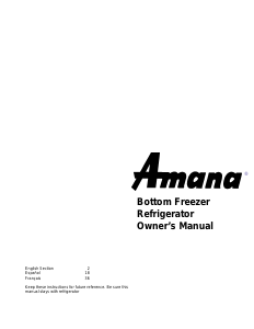 Bruksanvisning Amana BR22S6E Kyl-frys