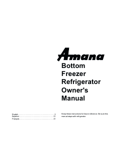 Manual de uso Amana BRF20VSE Frigorífico combinado