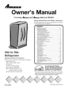 Mode d’emploi Amana DRS2660BW Réfrigérateur combiné