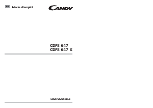 Mode d’emploi Candy CDF8 647-47 Lave-vaisselle