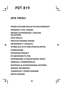 Instrukcja Polar PDT 819 Pralka