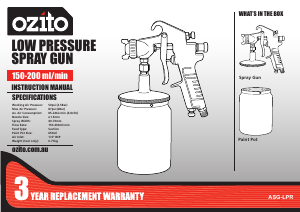 Handleiding Ozito ASG-LPR Verfspuit