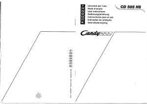 Manuale Candy CD 585 HS Lavastoviglie