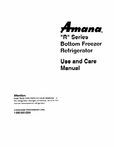 Bruksanvisning Amana BZ20RL Kyl-frys