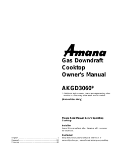 Bruksanvisning Amana AKGD3060WW Häll