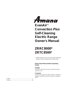 Manual Amana ZRTC8500WW Range
